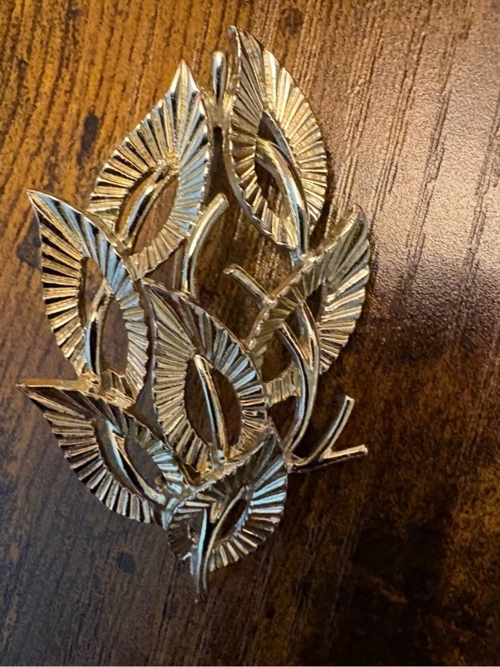Vintage Coro Leaf Cluster Gold-Tone Brooch